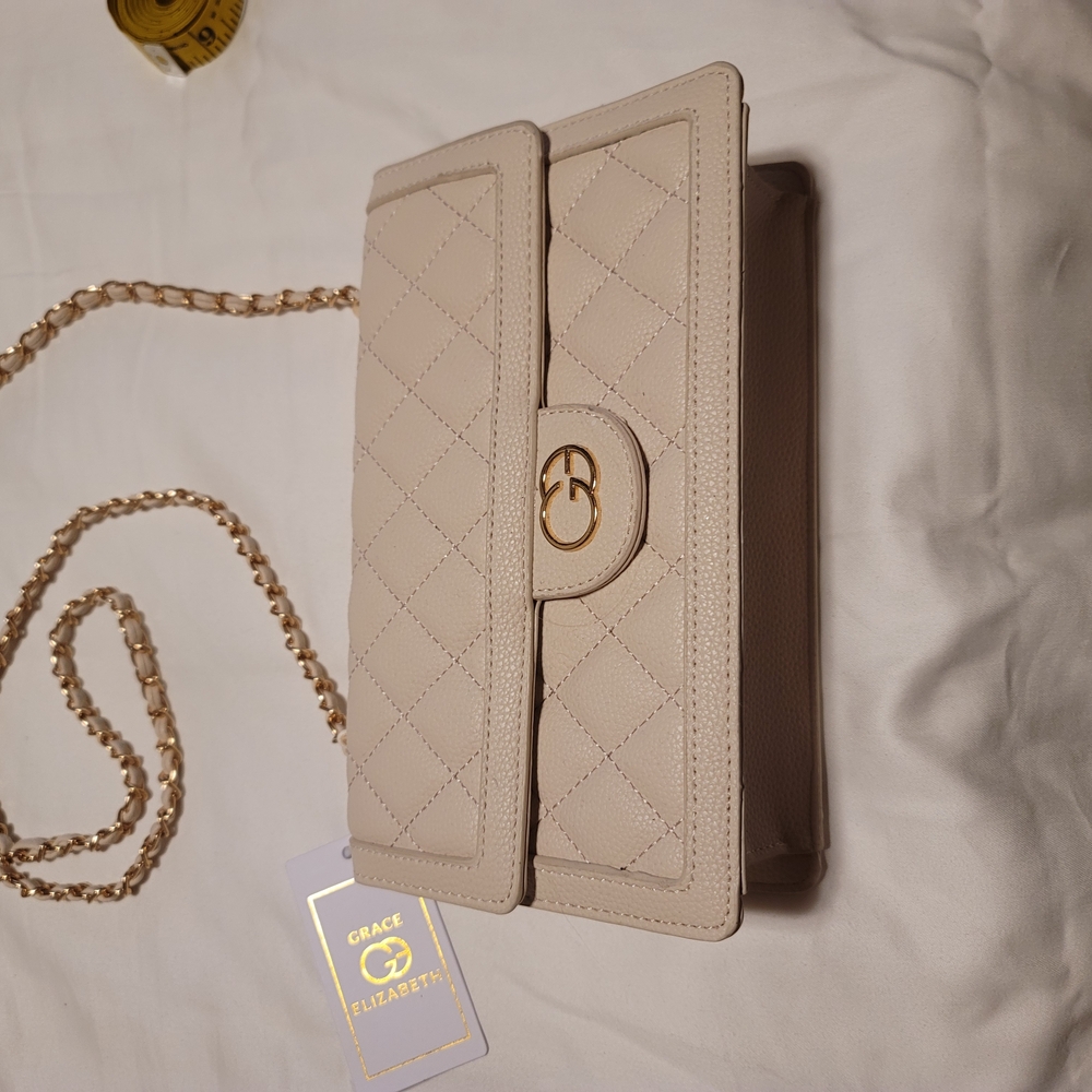 Cream Quilted Chain Bag Grace Elizabeth